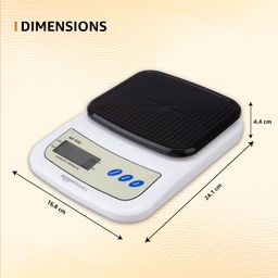 Amazon Basics Portable Digital Weighing Scale for Kitchen | Electronic Weighing Scale With Back light LCD Display and high precision sensors | Range of 1g-10 kg (Black) image 4