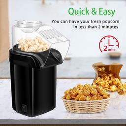 Drumstone (𝗦𝗽𝗲𝗰𝗶𝗮𝗹 𝟭𝟬 𝗬𝗲𝗮𝗿𝘀 𝗪𝗮𝗿𝗿𝗮𝗻𝘁𝘆) Hot Air Popcorn Popper - 1200W Electric Fat-Free Popcorn Maker with Hot Air Technology, Removable Lid, & Measuring Cup for Perfect Snacks image 4