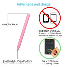 yemotopro Replacement Stylus Drawing Pen for LCD Writing Tablets with 6 Elastic Lanyards Colorful Stylus Pen for Kids Drawing Tablet Digital Pens Boogie Board Pen for LCD Drawing Pad for Kids 4.9" 6 PCS image 2