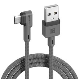 Portronics Konnect L 1.2Mtr, Fast Charging 3A Micro USB Cable with Charge & Sync Function (Grey) image 1