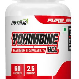 Nutrija Yohimbine HCL 2.5mg [Strength & Potent Fat Burner] - Pack of 60 Capsule, 350 grams image 1