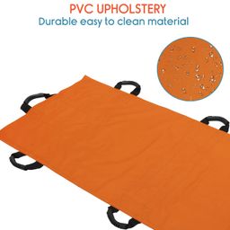 KosmoCare Nylon Foldable Soft Stretcher With Safety Belt, Emergency Portable Stretcher For Patient With Handle & Carrying Case Size 180 Cms X 63 Cms, Orange image 3