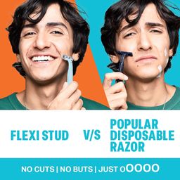 Bombay Shaving Company Flexi Smooth Stud Razor - 5 Pcs x 2 | Disposable Razor for Men with Pivot Head | Aloe Lubra strip | Manual Shaving Razor for Men image 5