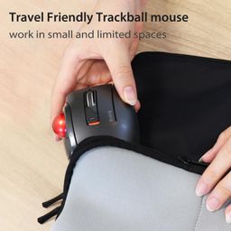 ELECOM Mobile Less-Noise Switch Trackball Mouse, Thumb-Operated & Wireless Connection Model with Carrying Case/Black/M-MT1DRSBK image 2