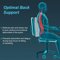 Tynor Back Rest Full, Grey, Universal Size, 1 Unit image 2