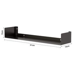Livzing 24-Inches Heavy Metal Book Shelf for Home, U Shape Wall Mount Shelf, Floating Books Rack, CD DVD Storage Display Racks, Multipurpose Wall Mounted Bookcase -(Set of 2,Black) image 3