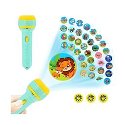 ROSEFAIR Mini 3 Slide Projector Flashlight Torch with 24 Pattern, Kids Projection Light Toy Slide Flashlight Lamp Education Learning Night Light Before Going to Bed image 1