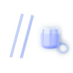 ANAB GI Reusable Silicone Straws for Drinking Softy, Openable and Washable Design, Flexible Collapsible Straw, Easy to Clean, No Cleaning Brush Required Carry Straw with Blue Case openable, 29 Ounce image 1