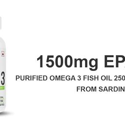 Muscle Nectar (MN) Omega 3 Fish Oil Triple Strength 2500mg for Men & Women - Molecularly Distilled (1500mg EPA/DHA) (60 Soft gels) image 4