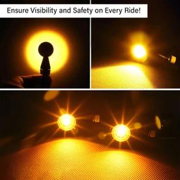 Pivalo Bullet Shape LED Turn Signal Lights 12V Universal Indicator Light with 21 Modes Flasher for Bikes & Motorcycles (Amber, Pack of 2) image 2