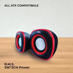 Foxin FMS- 375 Plus 2.0 Multimedia Speaker System Powerful Stereo Sound with Aux Connectivity, USB Powered and Volume Control Supports Laptop/PC/Projector/Tablet/Smartphone image 2