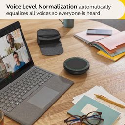 Jabra Speak2 55 Wireless Bluetooth Speakerphone - Portable Speaker with 4 Noise-Cancelling Mics, 50mm Full-Range Speakers & Wideband Audio - Certified Microsoft Teams Speaker - Dark Grey image 3