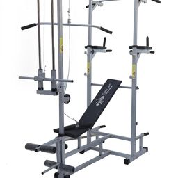 GymCrew ABS Tower with Multipurpose Muscle Gaining 20 in 1 Gym Bench (Rectangle Pipe 2x2 INCH) (Silver) image 1