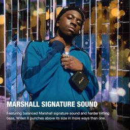 Marshall Willen II Portable Bluetooth Speaker with 17+ Hours of Portable Playtime, Dust & Waterproof (IP67) - Black & Brass. image 2