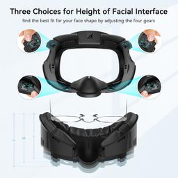 m amvr AMVR Face Cover Pad Facial Interface Compatible with Meta/Oculus Quest 3 Accessories, with Soft PU Face Cushion Pad Replacement for Quest 3 and Breathable Ice Silk Cotton, Air-Circulation Design image 3