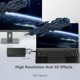 yaeonku External Blu Ray Drive, Support 50G Disc Read/Write Bluray Drives, Portable 3D Blu Ray Burner with USB 3.0 and Type-C, Cd Player Suitable for Windows XP/7/8/10/11 MacOS for Laptop, Desktop, Mac image 5