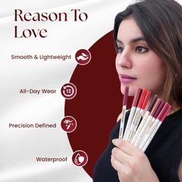 Huda Girl Lip Liner Pencil Set for Women and Girls - Soft Waterproof Smooth Lipliner Pencil, Long Lasting Matte Pigments in 12 Colors, Lip Liner Set image 5