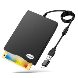 USB Floppy Disk Reader Drive, RAAYOO 3.5' External Portable 1.44 MB FDD Diskette Drive for Mac Windows 10/7/8/XP/Vista PC Laptop Desktop Notebook Computer Plug and Play No Extra drivers- Black image 1
