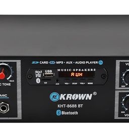 KE Krown KHS-8688 BT, 3055 Transistor, Stereo Amplifier with Remot 4 Way Speaker Output with Mic Input 12000W PMPO 100 W AV Power Amplifier image 1