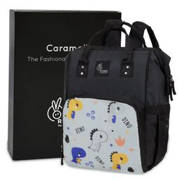 R for Rabbit Caramello Dino Diaper Bag for Mother, Multipurpose Stylish Diaper Bag with 11 Pockets, Water Resistant, 3 Insulated Front Pockets (Grey) image 1