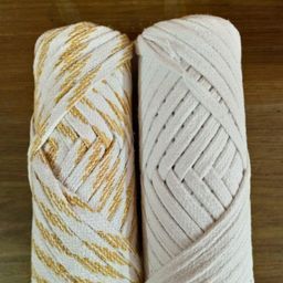 generic Men's and Women's Nada Colorful & White Dori Strings Cotton Thread with Stick -Pack of 2 Rolls (10 Meters/Roll) II Multicolor II (Deffodil (Yellow) & White) image 1
