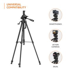 Amazon Basics 60 Inch Tripod for DSLR, Camera | Operating Height: 4.58 Ft. | Maximum Load Capacity up to 4.5kg | Portable Lightweight Aluminium Tripod with 360° Ball Head | Carry Bag Included (Black) image 5
