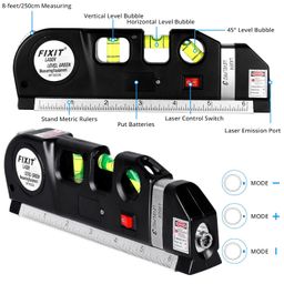 Laser Level, Semlos Multipurpose Line Laser Leveler Tool Cross Line Lasers With 8FT/2.5M Standard Measure Tape and Metric Rulers for Hanging Pictures Tile Walls image 2