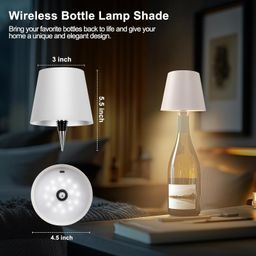 Toxen Rechargeable LED Wine Bottle Light - Wireless Bottle Lamp with 3 Color Modes & Touch Control for Bars, Restaurants, and Home Decor (White) image 4