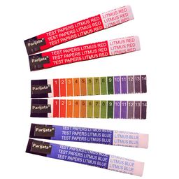 PARIJATA litmus paper for liquid testing, Red litmus, Blue litmus, Yellow ph paper for acidic/basic testing indicator strips (40+40+40 strips) image 1