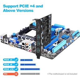 yeeliya PCIe to USB 3.2/3.1 Gen 2 Card with 10Gbps SuperSpeed 5-Port (2X USB-C - 3X Type-A) PCI Express Expansion Card PC Internal hub for Windows 11/10/8/7 and MAC OS image 4