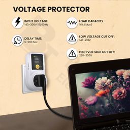 Blackt Electrotech BTSVP02 AC 220V 10A Automatic Voltage Protector Socket switcher- Surge Protector for Home Appliances, Refrigerators, Washing Machines and TV image 3