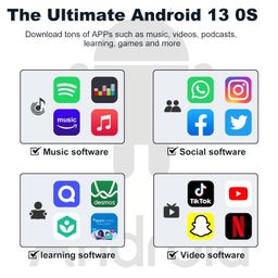 Fanvace 144GB MP3 Player with Bluetooth and WiFi, Android 13 OS MP3 & MP4 Players with 4" Touchscreen and Speaker, Spotify Music Players with Pandora, Audible, Amazon Music, Play Store image 2