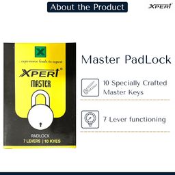 Xpert Padlock Master 65 mm (Big Size) 1 Pc with 10 Master Keys. Master Keys for All Locks. Lock and Keys, Door Locks for Main Door and Home. Master Key Locks Set & Padlocks for Home Door image 3