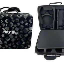 TMG Hard Shell Carrying Case Compatible with 5 Slim Console New Model,Console Bag (Disc/Digital Edition), PS5 DualSense Controllers, Headset and Gaming Accessories (3D-Black ) image 5