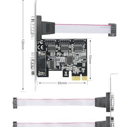 CERRXIAN 4 Port PCI-E RS232 Serial Adapter Card, PCI-E Serial Expansion Card, RS232 PCI Express x1 Serial DB9 COM Expansion Card for PC image 2