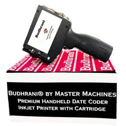 budhrani by Master Machines Premium Handheld Date Coder Inkjet Printer with Cartridge Ink Coding Machine for Batch Code, Date, Number, Logo, Expiry Date, Label, Plastic Bottle image 1