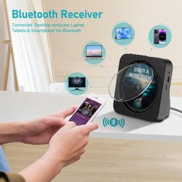 micocious Bluetooth Desktop CD Player With Speakers for Home, LED Display, FM Radio, Timer, RC - Supports Headphone/USB/TF/AUX Playback image 4
