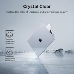 EooCoo Case Compatible for New MacBook Air 13.6 inch M4 A3240 M3 A3113 M2 A2681 with Touch ID,2025 2024 2022 Release,M2 M3 M4 Air 13'' Laptop Protective Plastic Hard Shell Cover Smooth-Crystal Clear image 3