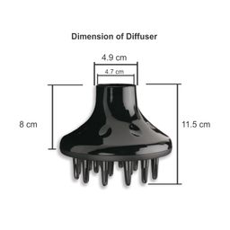 TORLEN PROFESSIONAL-D-01 Ceramic Technology Diffuser Design For Use With Professional Blow Hair Dryers For Frizz Free Curls And Waves, Black image 4