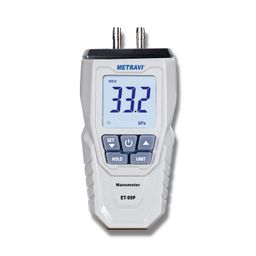 Metravi ET-99P Differential Pressure Manometer measuring -5000Pa to +5000Pa, with backlit LCD display and Data Hold image 1