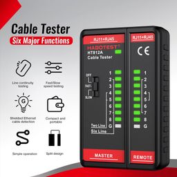 Network Cable Tester, HABOTEST HT812A with RJ45 RJ11 Port, Ethernet Cable Tester Tool,Speaker, Coax, Video, and Data Fast/Slow Gear, 60V Cable Telephone Line Continuity Test for CAT5/CAT5E/CAT6/CAT6A image 2