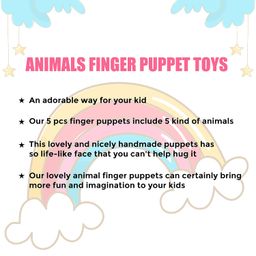 TOODLES Learning Animals Finger Puppet Toys - 5 Pieces Soft Toy Assortment For Kids, Perfect For Imaginative Play And Early Learning, Assorted image 5
