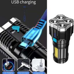 Amitasha Portable Rechargeable LED Flashlight 800 Lumens, Long Beam, 4 Modes, USB Charging Torch with COB Side Light for Camping, Hiking, Emergency, Outdoor Use image 5