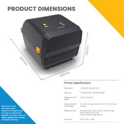 Zebra ZD230TA 4" Desktop Thermal Transfer Printer 6 Ips & 203 Dpi Barcode Shipping Label Tag Monochrome Printers with USB Connectivity Compatible with Windows (Pack of 1, Black) image 2