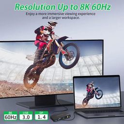 8K@60Hz Displayport USB3.0 KVM Switch 2 Computers Shared 1 Monitor and 4 Port USB Switching Keyboard Mouse Printer Scanner USB Switch Hub Compatible with PC PS4 PS5 Laptop TV Monitor Projector image 2