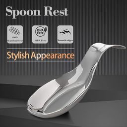 Parage 2 Pieces Stainless Steel Spoon Rest for Home & Kitchen, Platform and Dining Table, Holding Messy Spoon While Cooking (Set of 2, 21.5 cm Long) image 2