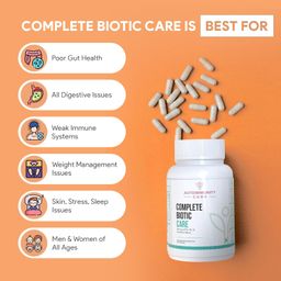 autoimmunity care Complete Biotic Care | 3-in-1 Prebiotic, Probiotic & Postbiotic for Women & Men | Comprehensive Gut & Digestive Support, Immune Support | 60 Veg Capsules image 5