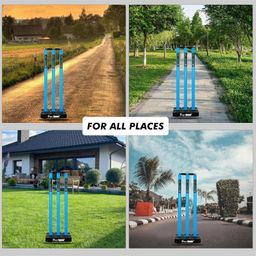 Protoner Cricket Stumps Set with Base and 2 bails (Blue) image 5