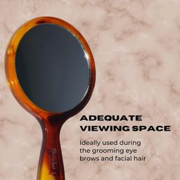 scarlet line Professional Series Round Shape Double Sided Magnifying Makeup Hand Mirror with Handle for Men & Women 27 x 14.5 x 1 cm image 2