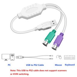 VOOCME PS2 PS/2 to USB Adaptor Converter Cable Lead Wire Keyboard & Mouse/Mice image 5